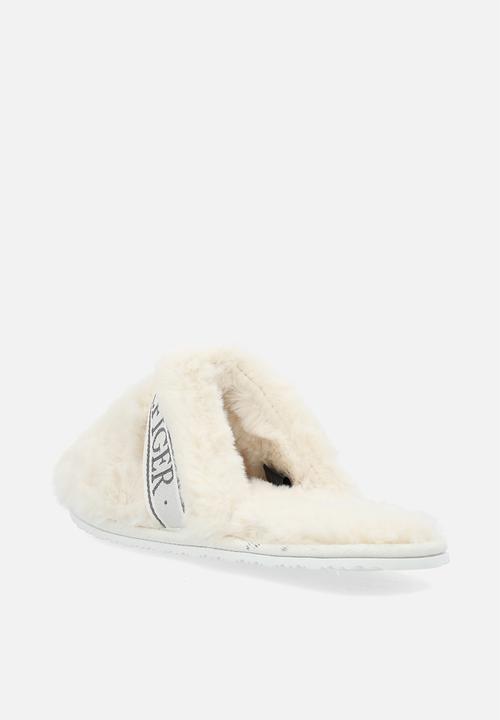 Tommy Hilfiger - Tommy Fur Hotel Slipper - Ancient White