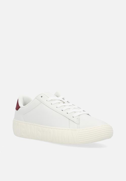 Tommy Hilfiger - TJW Cupsole Leather Low Cut - Ecru/Rouge