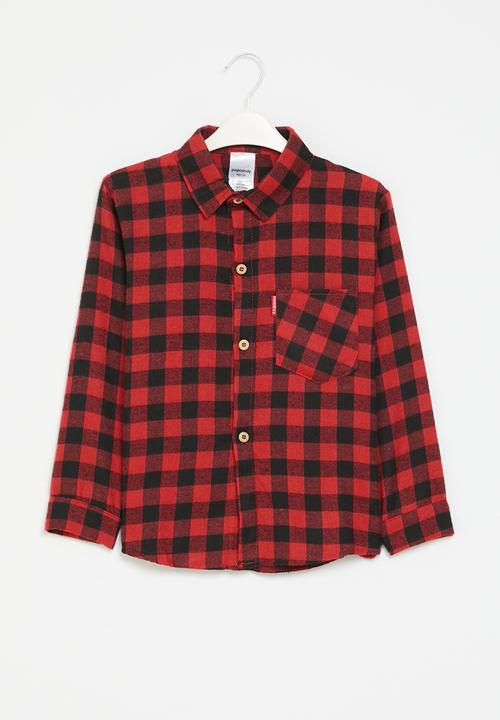 Pop Candy - Plaid shirt - red & black