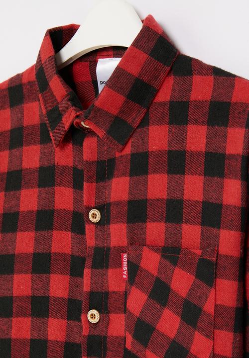 Pop Candy - Plaid shirt - red & black