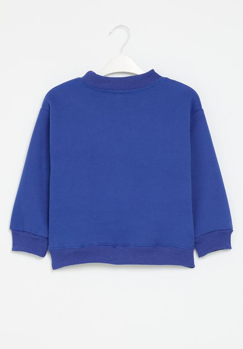 Pop Candy - Printed sequins face sweat top - blue