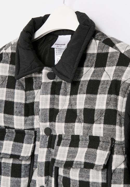 Pop Candy - Plaid jacket - black & white