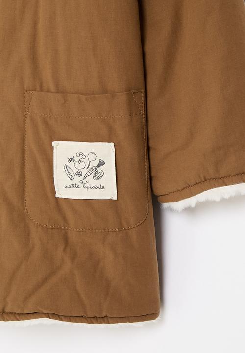 Pop Candy - Faux fur jacket - rust & cream