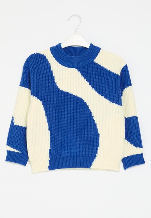 Pop Candy - Knitted jersey - blue & white