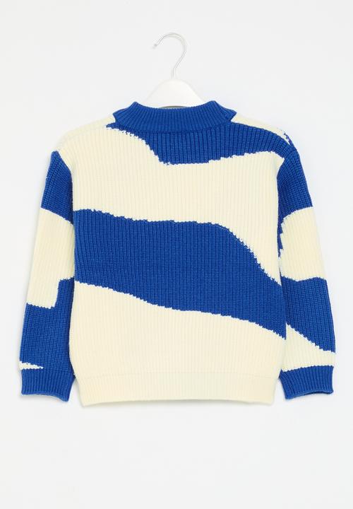 Pop Candy - Knitted jersey - blue & white