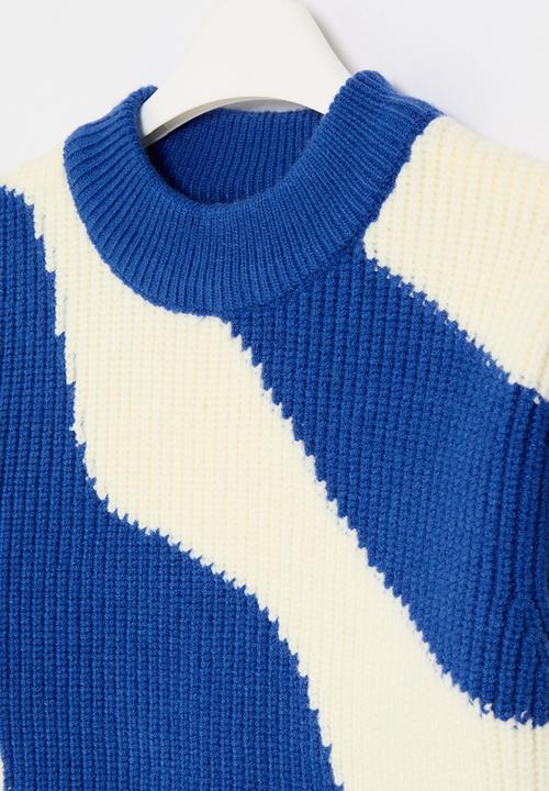 Pop Candy - Knitted jersey - blue & white