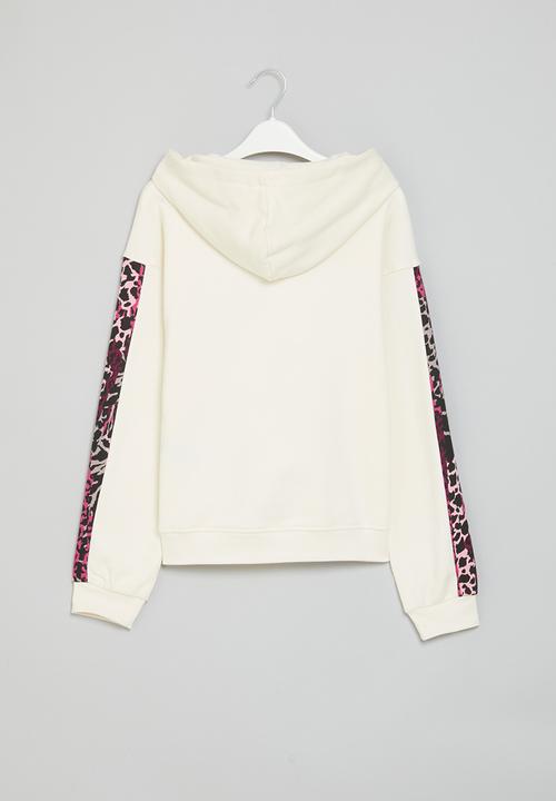 GUESS - Hooded long sleeve active top - cream white