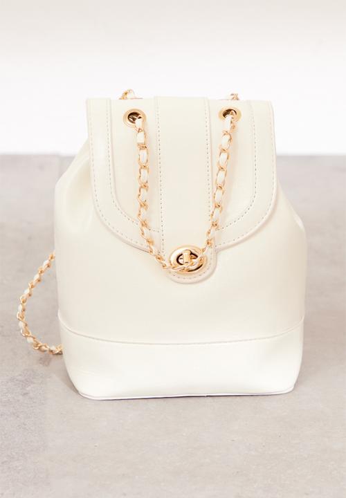 PrettyLittleThing - Chain strap backpack - cream