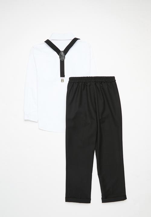 Pop Candy - 4 Piece pants & shirt set - black & white