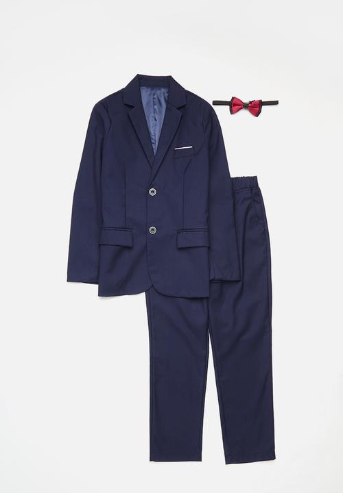 Pop Candy - Single breasted suit & bow tie set - navy blue