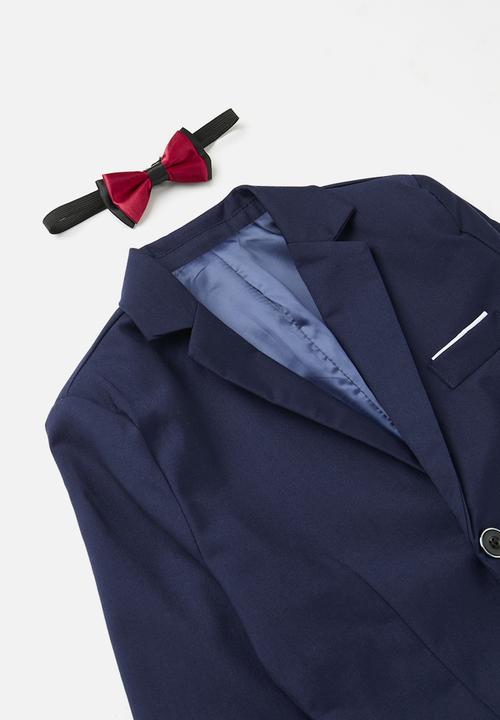 Pop Candy - Single breasted suit & bow tie set - navy blue