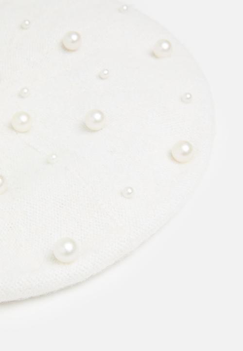 Superbalist - Faux pearl beret - cream