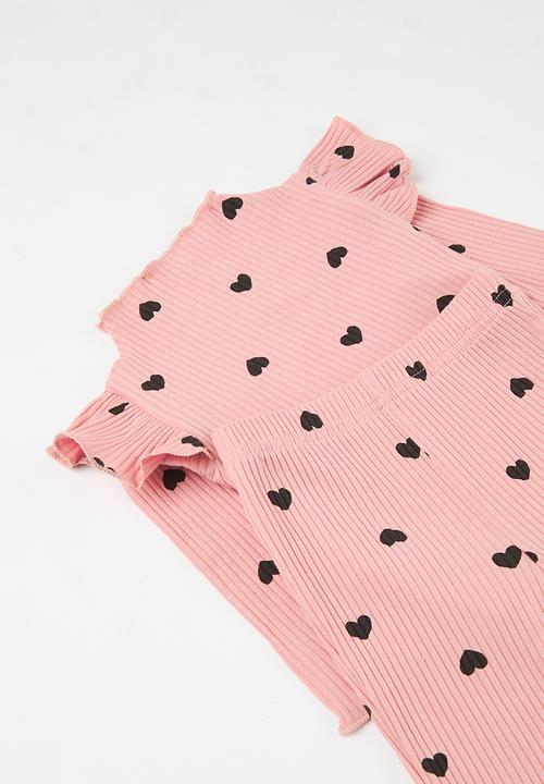 Pop Candy - Polka dot top & pants set - pink