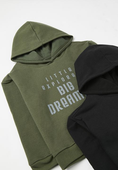 Pop Candy - 2 Pack hoodie - black & olive