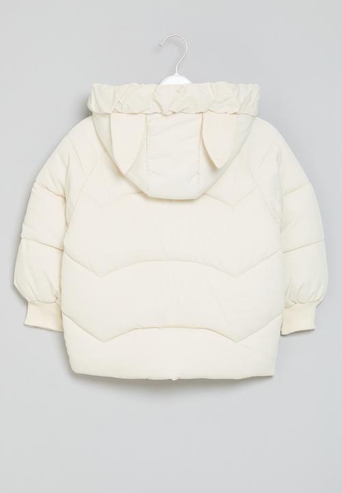 Pop Candy - Hooded puffer jacket - ecru 