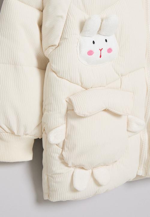 Pop Candy - Hooded puffer jacket - ecru 