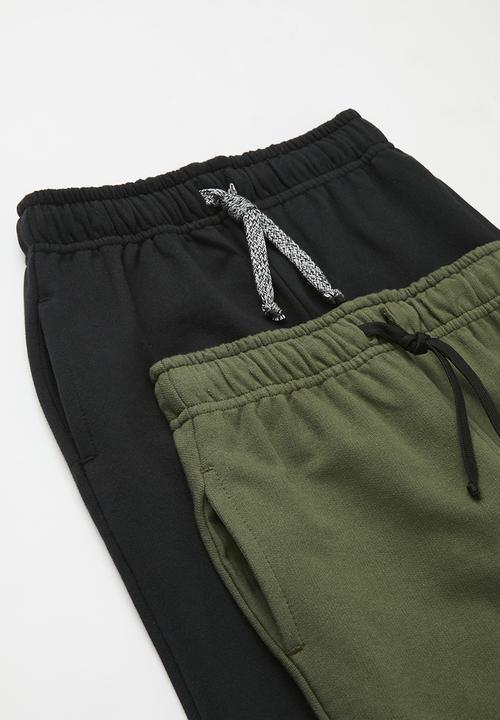 Pop Candy - 2 Pack joggers - black & olive