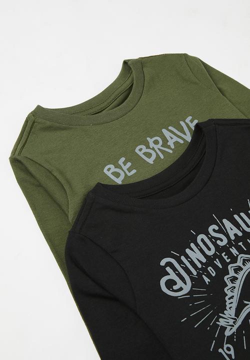 Pop Candy - 2 Pack graphic tee - black & olive