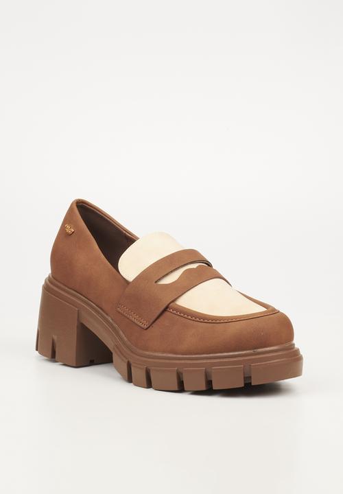 Miss Black - Odyssey 7 heeled loafer - chocolate combo