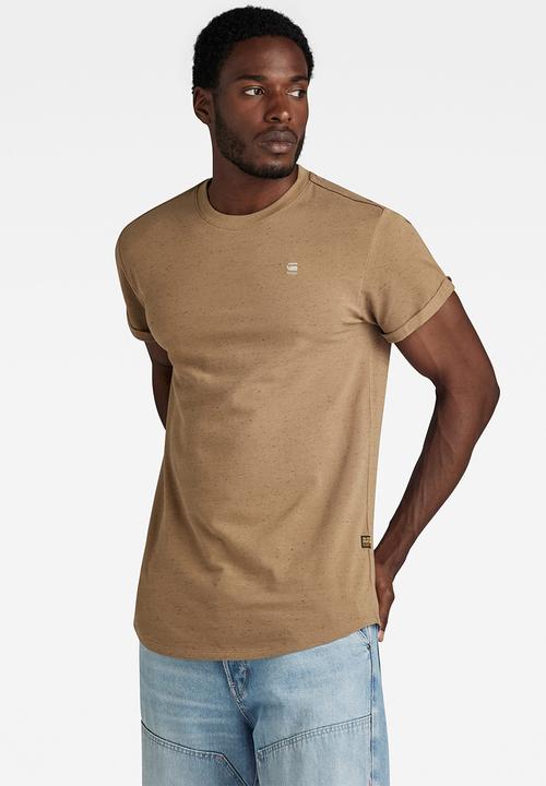 G-STAR - Lash r t short sleeve Mirage pique r o - dk fawn htr