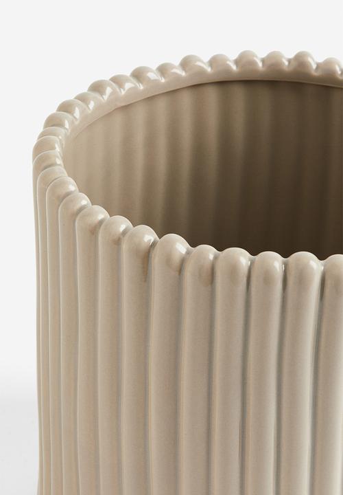 H&M - Large stoneware plant pot - beige