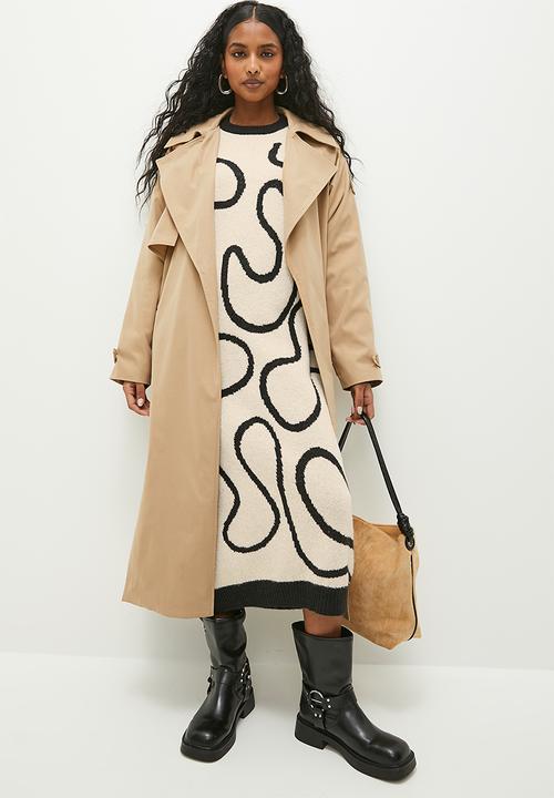Superbalist - Soft touch midi knitwear dress  - cream & ecru