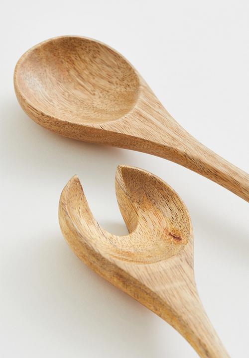 H&M - Wooden salad servers - beige