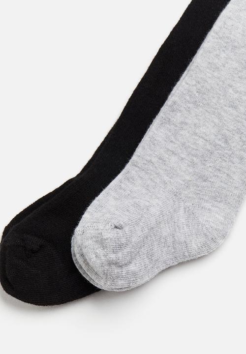 H&M - 2-Pack tights - black & grey marl