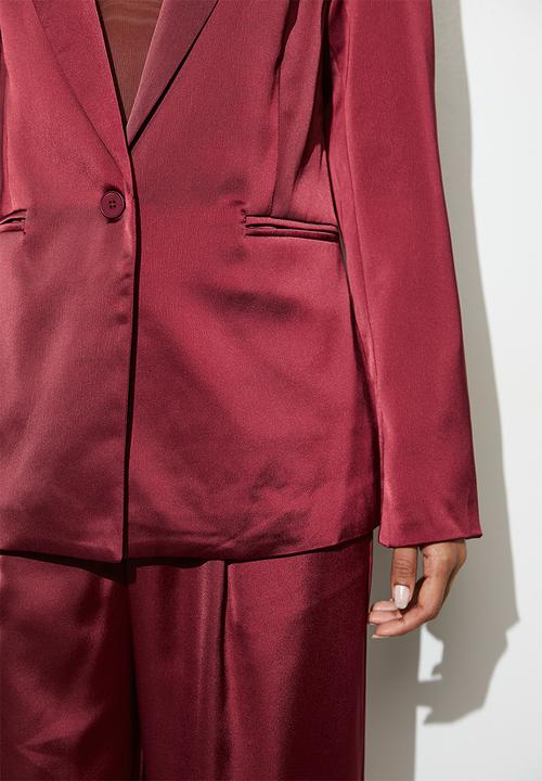 VELVET - Co-ord elegant blazer - burgundy