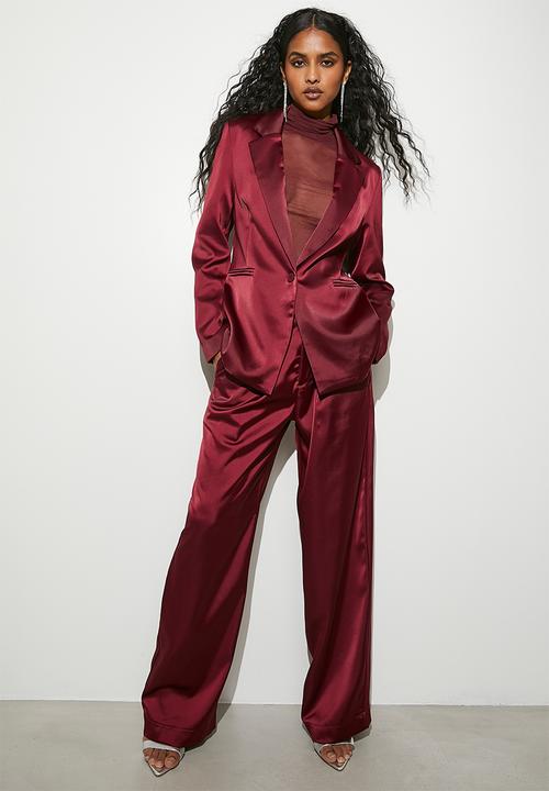 VELVET - Co-ord elegant blazer - burgundy