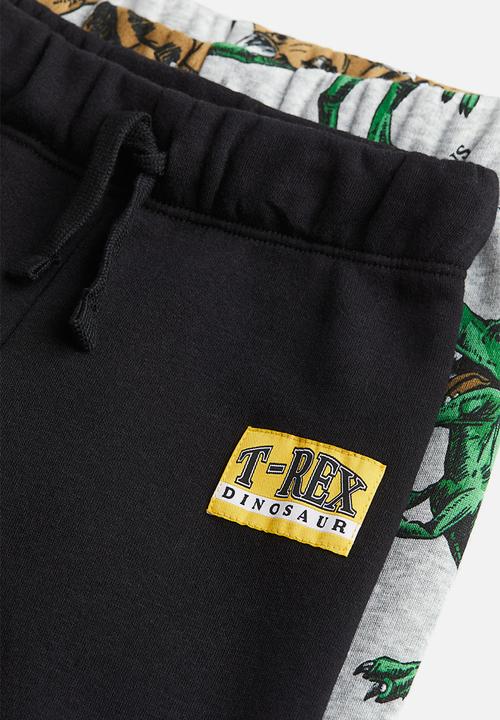 H&M - 2-Pack joggers - light grey marl & dinosaurs
