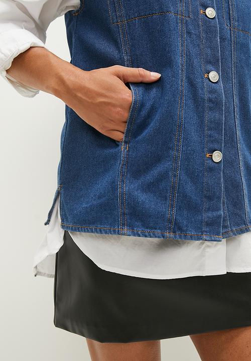 Blake - Denim gilet - mid blue