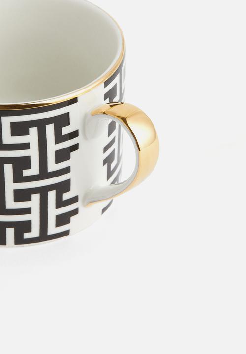 H&M - Porcelain cup - black/patterned