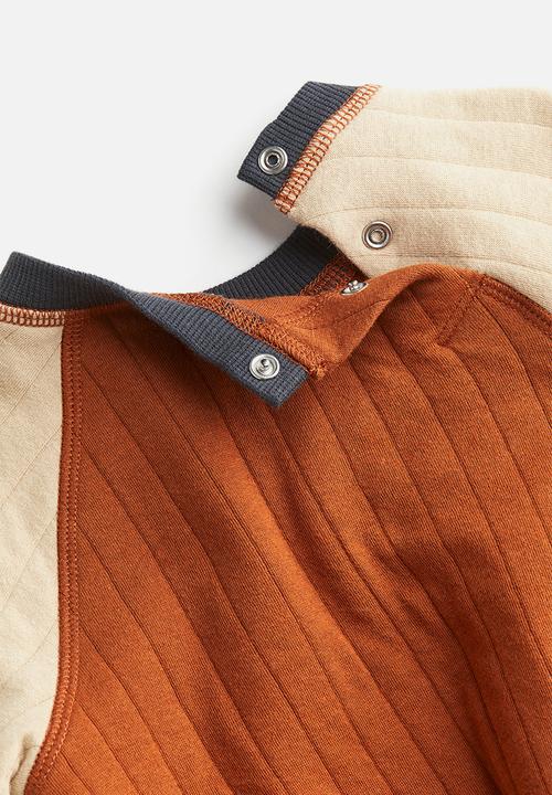 H&M - 2-Piece quilted set - brown & block-coloured