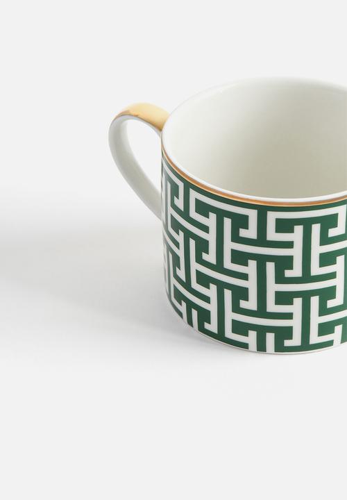 H&M - Porcelain cup - green/patterned