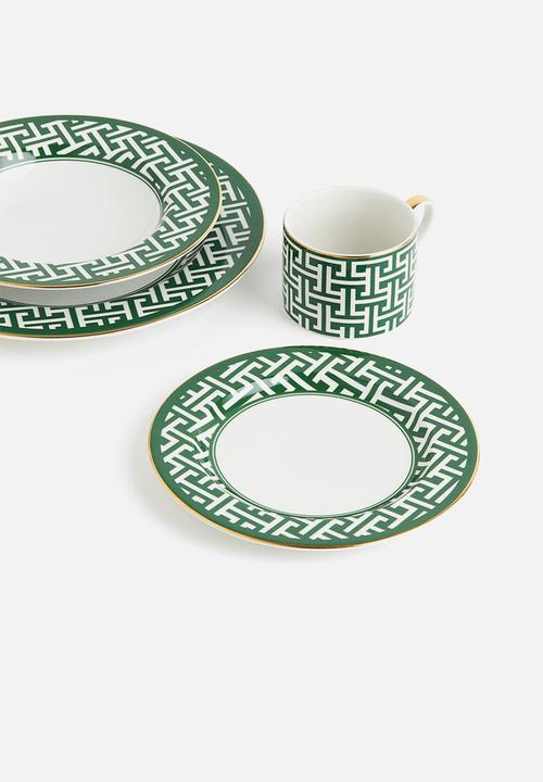 H&M - Porcelain cup - green/patterned