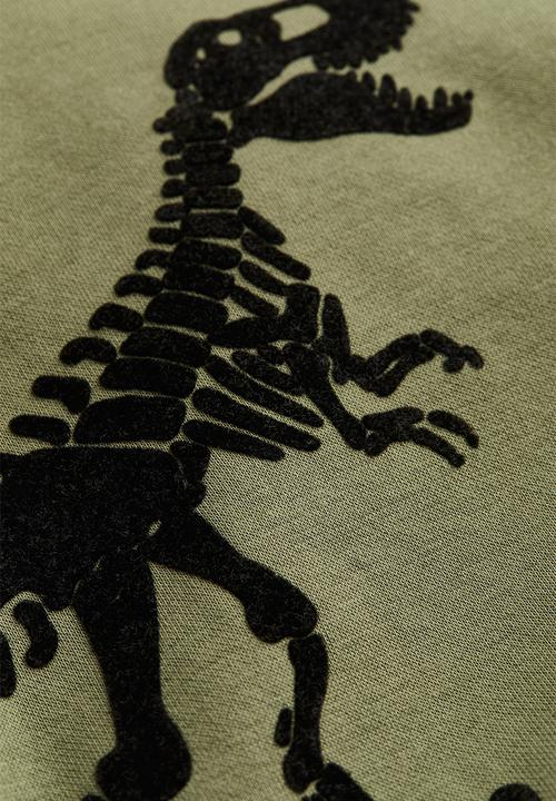 H&M - Oversized sweatshirt - khaki green/t. rex