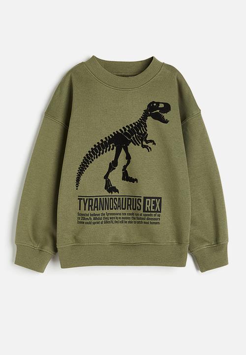 H&M - Oversized sweatshirt - khaki green/t. rex