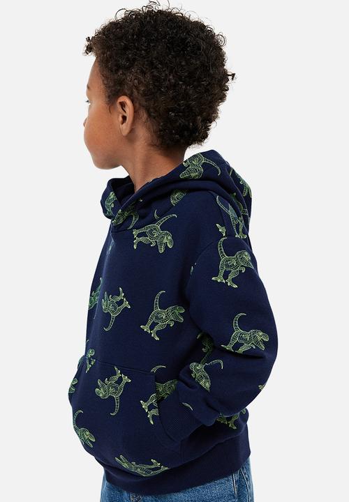 H&M - Hoodie - dark blue/dinosaurs