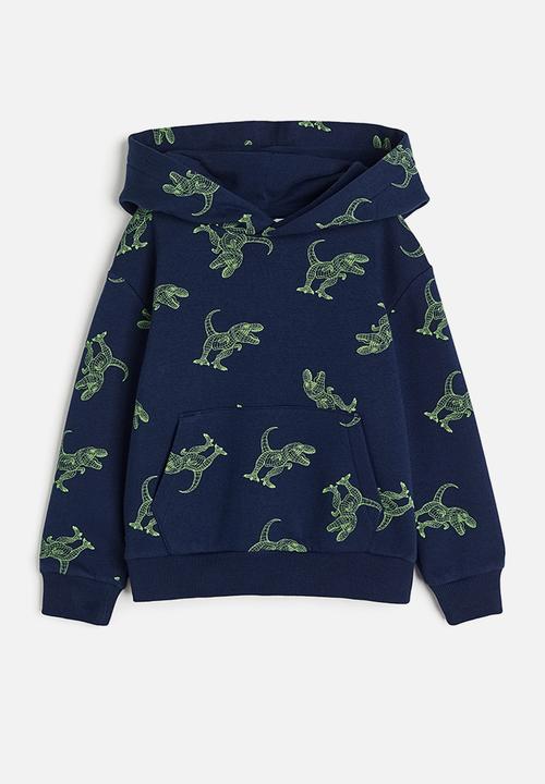 H&M - Hoodie - dark blue/dinosaurs