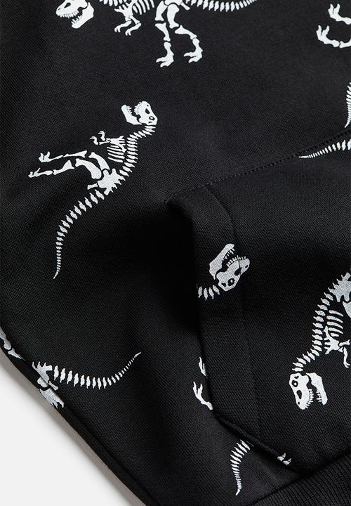 H&M - Hoodie - black/dinosaurs