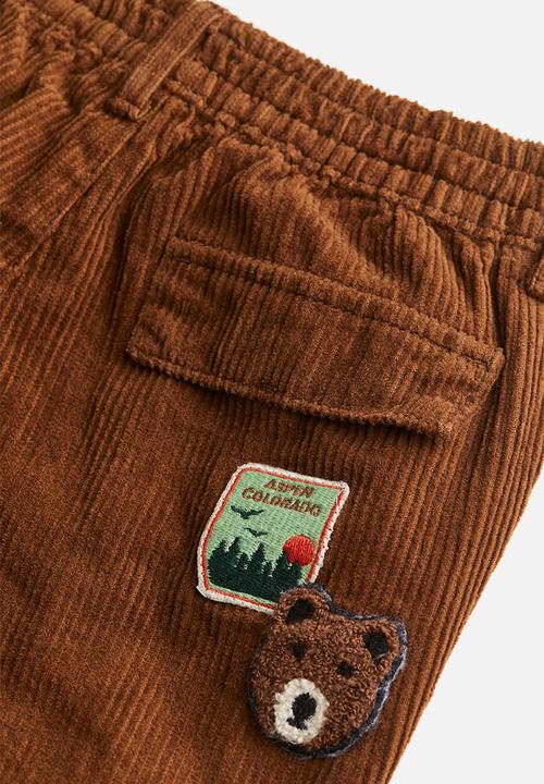 H&M - Lined cargo corduroy joggers - brown/teddy bear