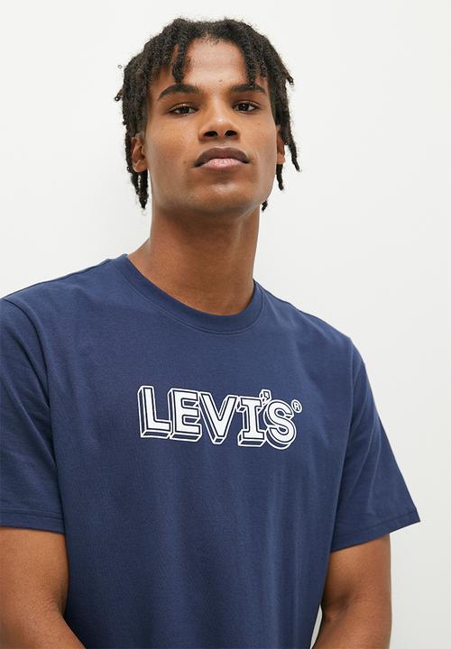 Levi’s® - Short sleeve relaxed fit tee - drop shadow headline logo naval academy