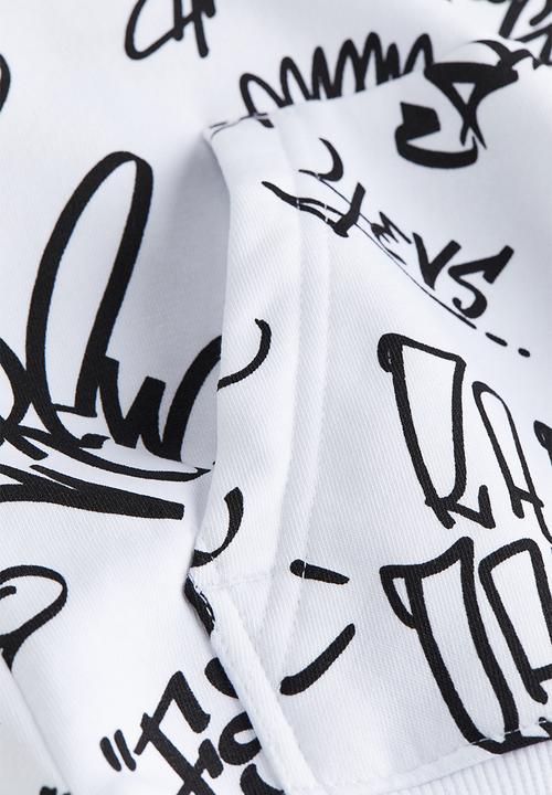 H&M - Printed hoodie - white & patterned