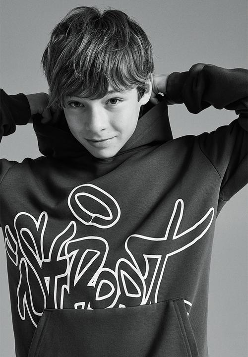 H&M - Printed hoodie - bright blue & street