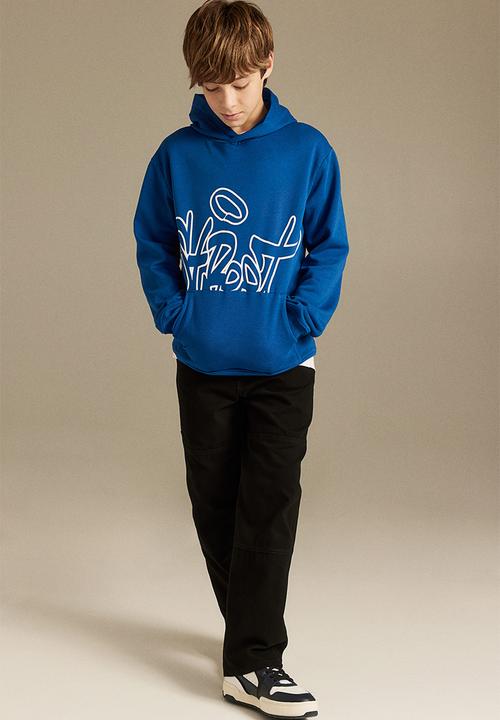 H&M - Printed hoodie - bright blue & street