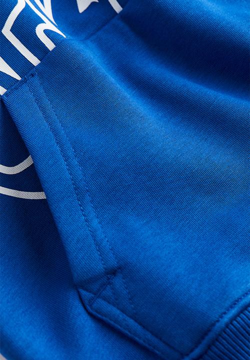H&M - Printed hoodie - bright blue & street