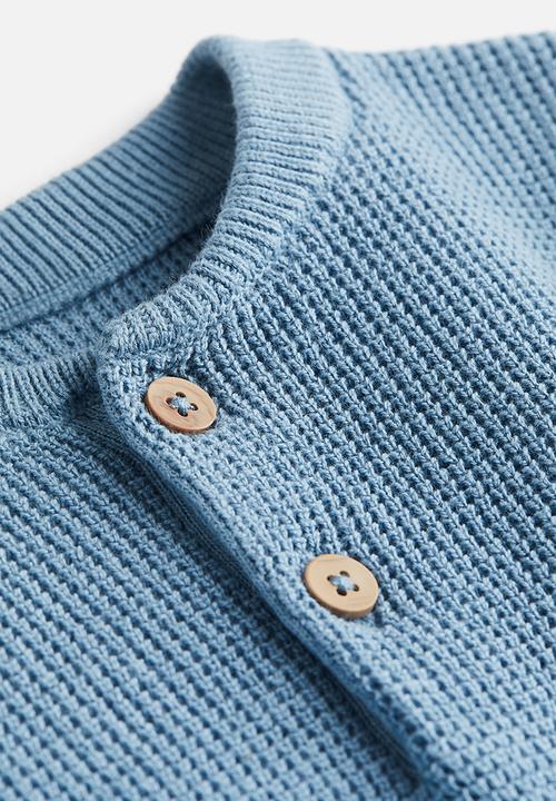 H&M - Waffle-knit henley top - blue