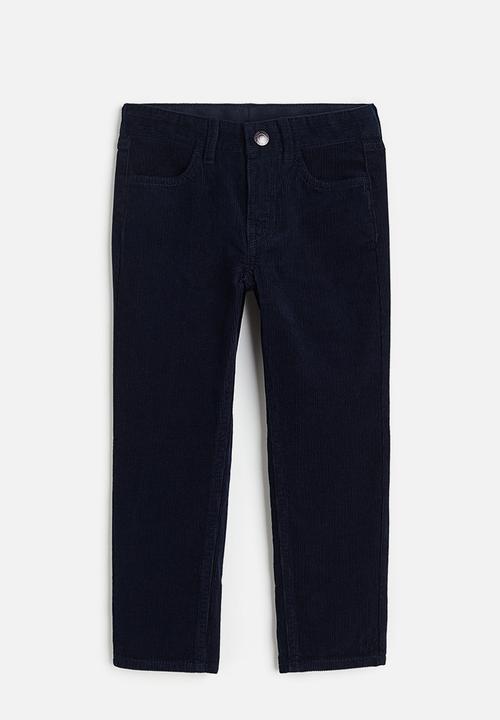 H&M - Slim fit corduroy trousers - navy blue