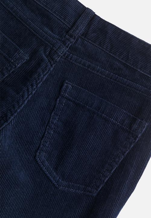 H&M - Slim fit corduroy trousers - navy blue
